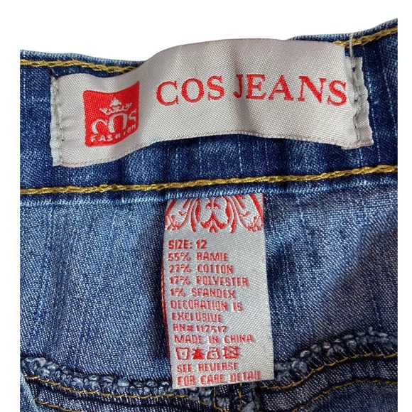 COS JEANS Women's Blue Denim Embellished Capri Pants Size 12‎ - Picture 3 of 11